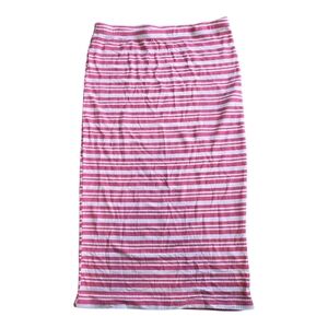 Noisy May Pink and White Striped Ribbed Pencil Tube Skirt S